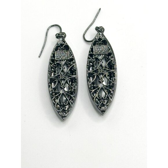 Erickson Beamon Rocks Heart of Glass Crystal Drop Rhinestone Earrings - Picture 2 of 2